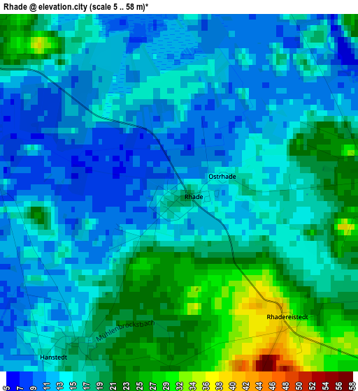 Rhade elevation map