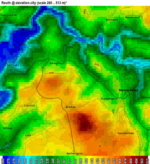 Reuth elevation map