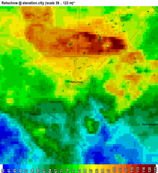 Retschow elevation map