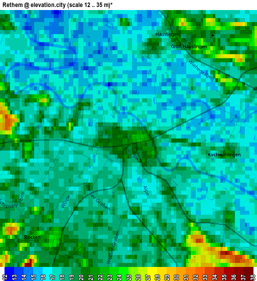 Rethem elevation map