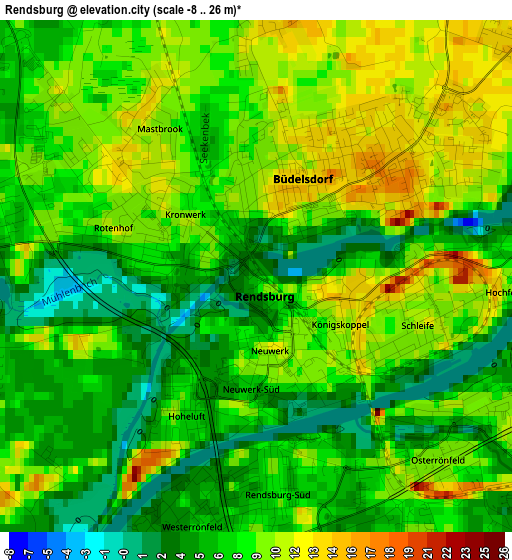 Rendsburg elevation map
