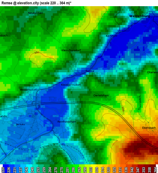 Remse elevation map