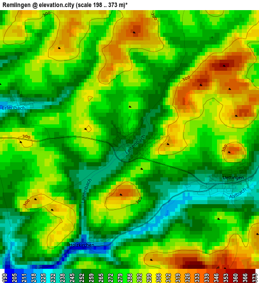 Remlingen elevation map