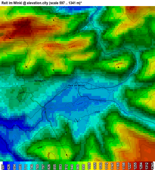 Reit im Winkl elevation map