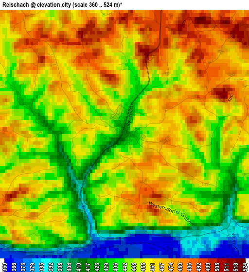 Reischach elevation map