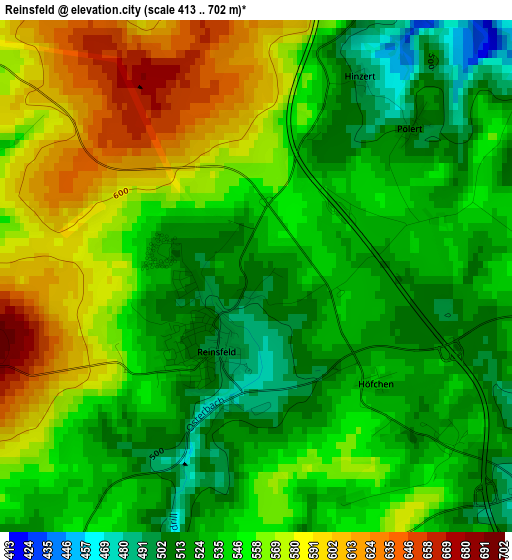 Reinsfeld elevation map