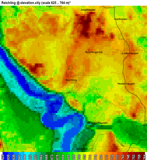 Reichling elevation map