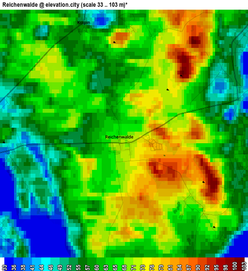 Reichenwalde elevation map