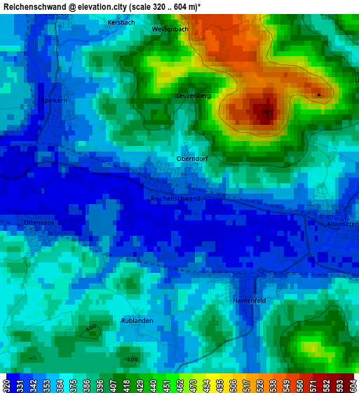 Reichenschwand elevation map