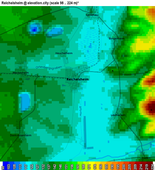 Reichelsheim elevation map