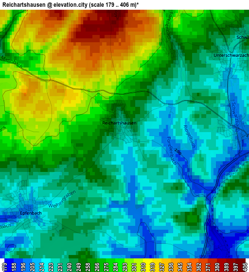 Reichartshausen elevation map