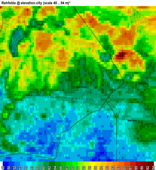 Rehfelde elevation map