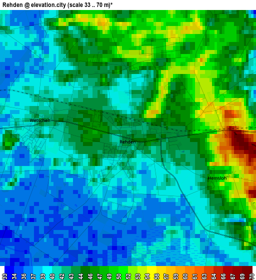 Rehden elevation map