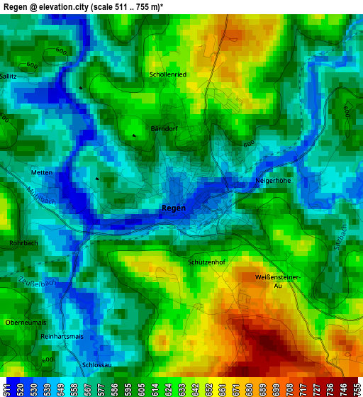 Regen elevation map