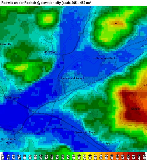 Redwitz an der Rodach elevation map