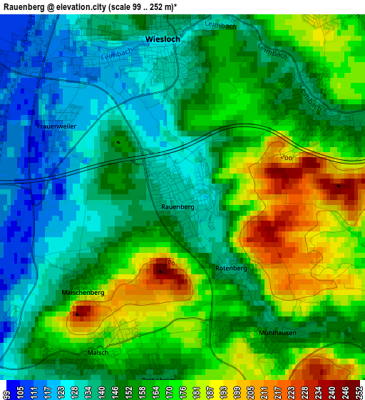 Rauenberg elevation map