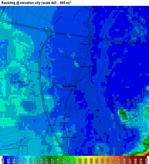 Raubling elevation map