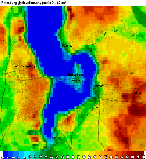 Ratzeburg elevation map