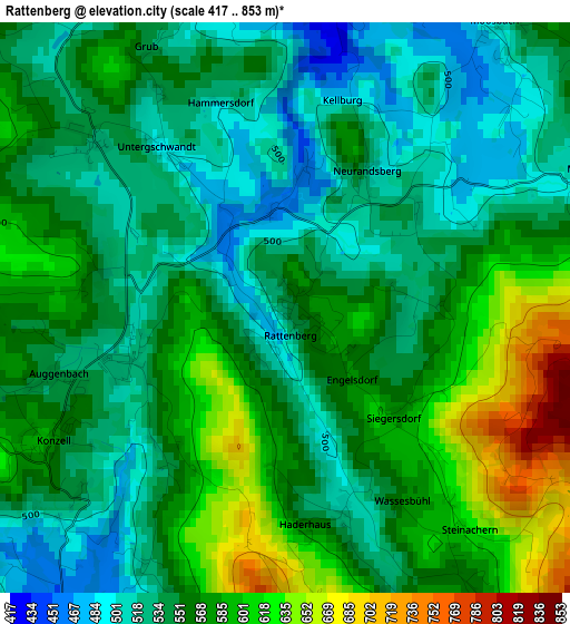 Rattenberg elevation map