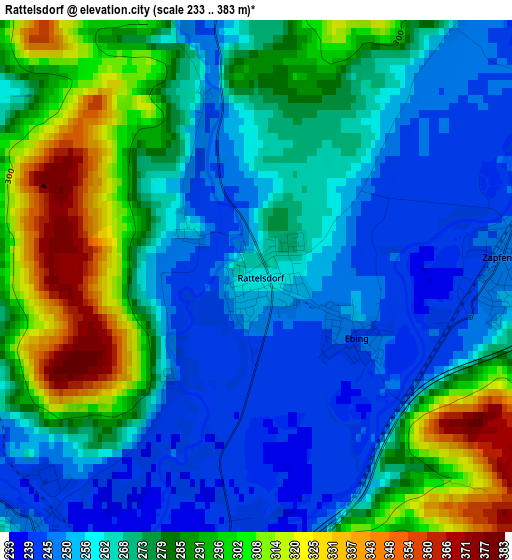Rattelsdorf elevation map