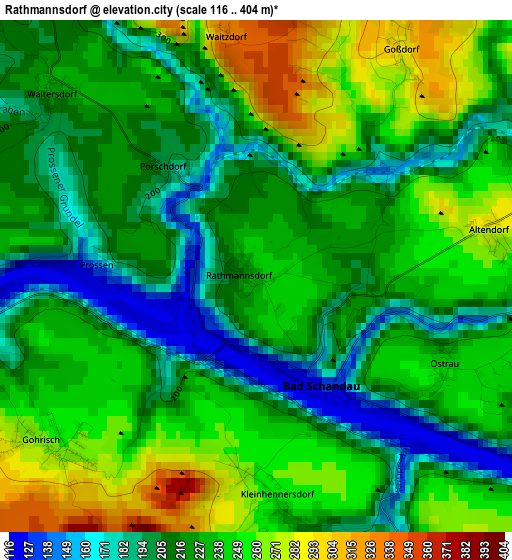 Rathmannsdorf elevation map