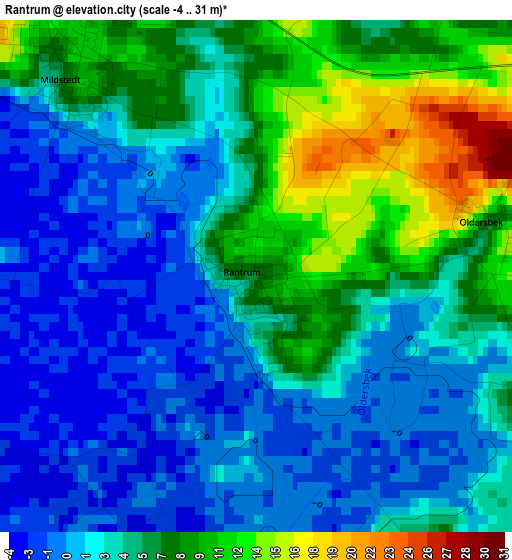 Rantrum elevation map