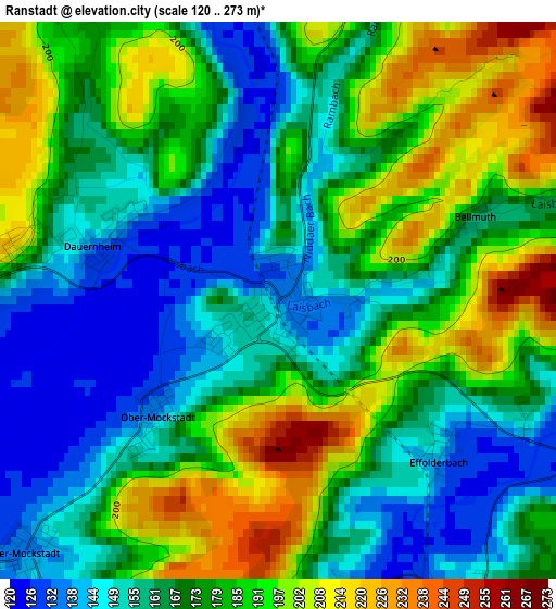 Ranstadt elevation map