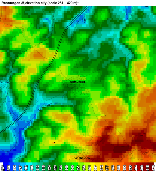 Rannungen elevation map