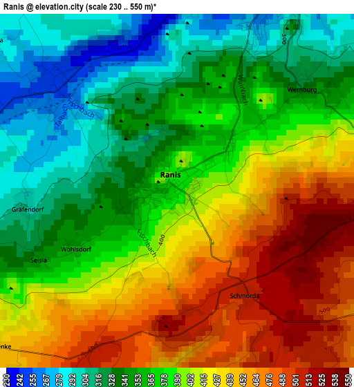 Ranis elevation map