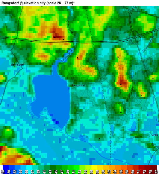 Rangsdorf elevation map