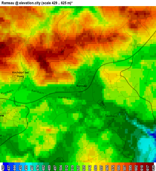 Ramsau elevation map