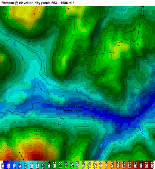 Ramsau elevation map