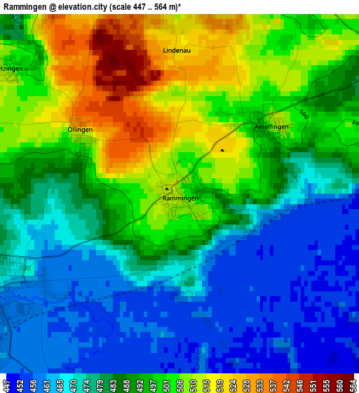 Rammingen elevation map