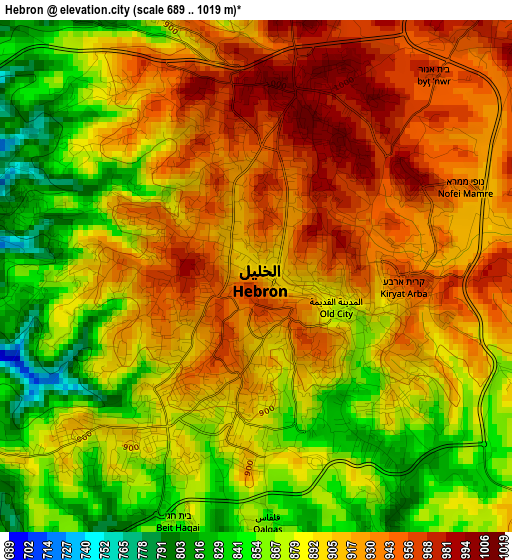 Hebron elevation map
