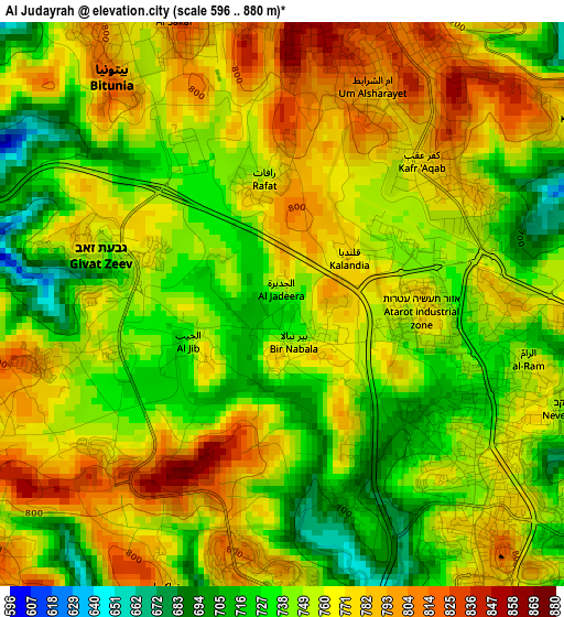 Al Judayrah elevation map