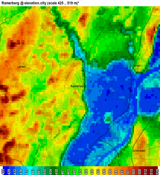 Ramerberg elevation map