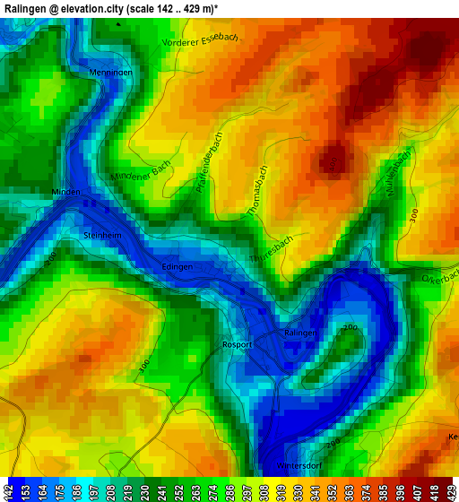 Ralingen elevation map