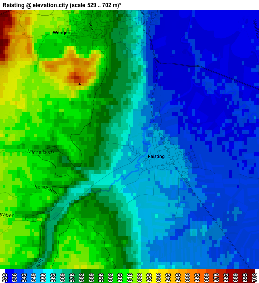 Raisting elevation map