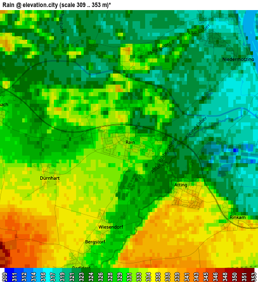 Rain elevation map