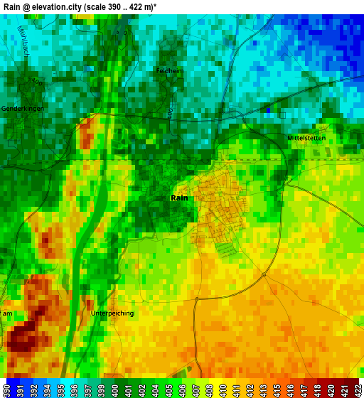 Rain elevation map