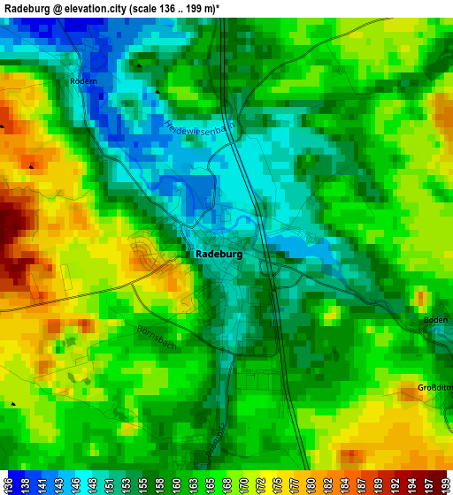 Radeburg elevation map