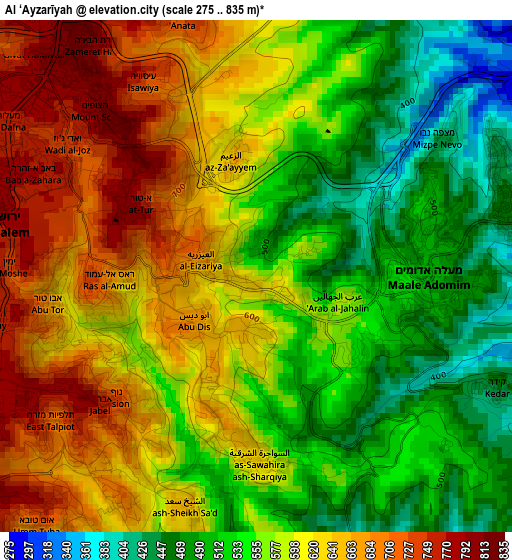 Al ‘Ayzarīyah elevation map