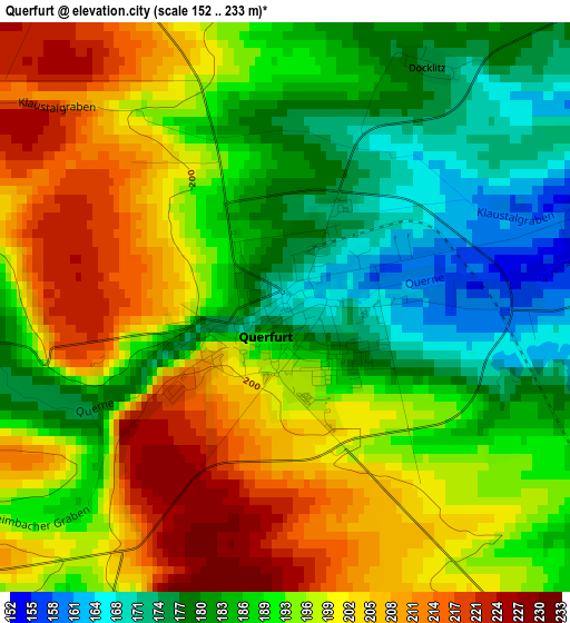 Querfurt elevation map