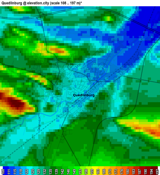 Quedlinburg elevation map