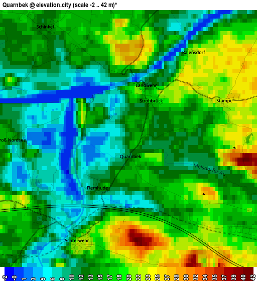 Quarnbek elevation map
