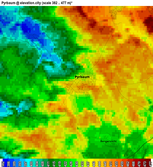 Pyrbaum elevation map