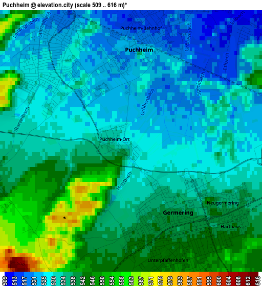 Puchheim elevation map