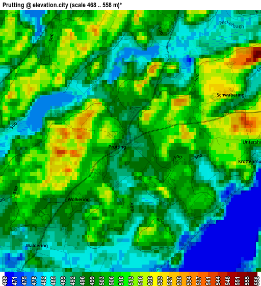 Prutting elevation map