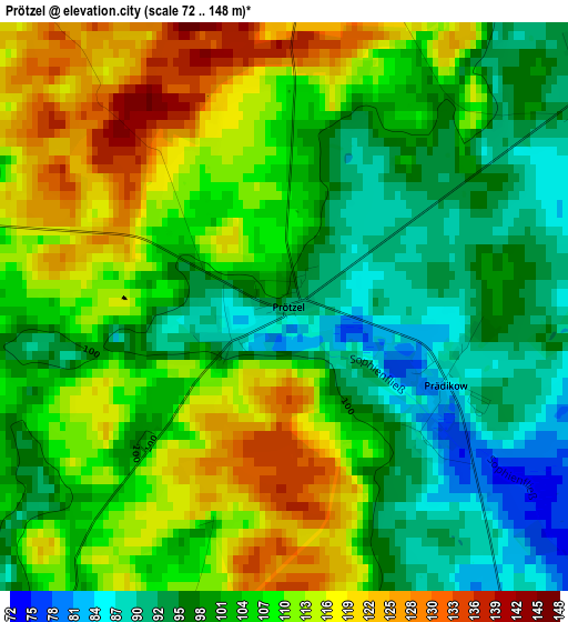 Prötzel elevation map