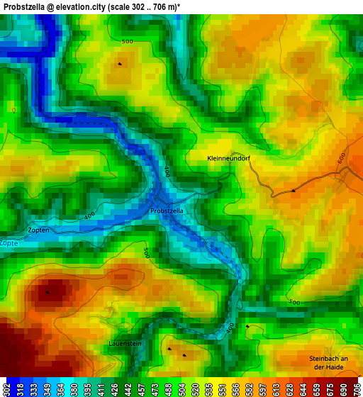 Probstzella elevation map